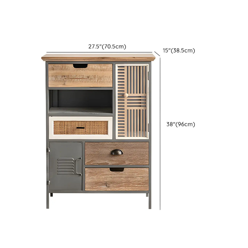 Vitrine moderne cintrée en bois clair et porte vitrée