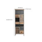 Vitrine moderne cintrée en bois clair et porte vitrée