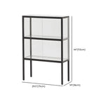 Vitrine moderne en verre noir avec cadre en métal