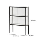Vitrine moderne en verre noir avec cadre en métal