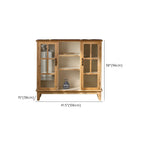 Vitrine moderne cintrée en bois clair et porte vitrée