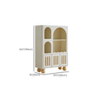 Vitrine de rangement ouverte moderne en bois blanc avec arc, style moderne