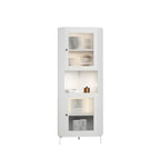 Vitrine d'angle à étagères réglables en bois vert