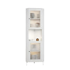 Vitrine d'angle à étagères réglables en bois vert