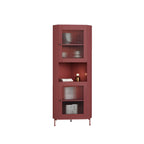 Vitrine d'angle à étagères réglables en bois vert
