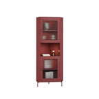 Vitrine d'angle à étagères réglables en bois vert