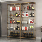 Vitrine standard moderne à étagère en verre doré