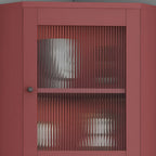 Vitrine d'angle à étagères réglables en bois vert
