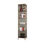 Vitrine standard moderne à étagère en verre doré