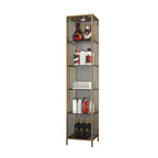 Vitrine standard moderne à étagère en verre doré