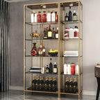 Vitrine standard moderne à étagère en verre doré