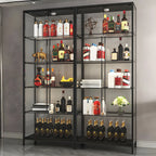 Vitrine standard moderne à étagère en verre doré