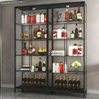 Vitrine standard moderne à étagère en verre doré