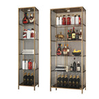 Vitrine standard moderne à étagère en verre doré