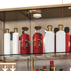 Vitrine standard moderne à étagère en verre doré