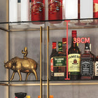 Vitrine standard moderne à étagère en verre doré