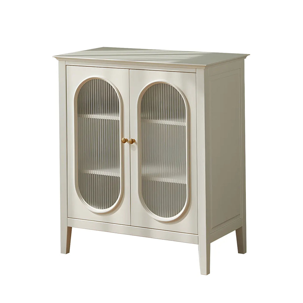 vaisselier moderne en chêne blanc avec portes vitrées