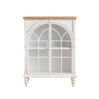 Vitrine classique en bois avec portes blanches cintrées pour la maison