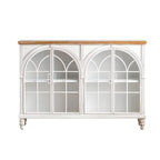 Vitrine classique en bois avec portes blanches cintrées pour la maison