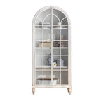 Vitrine classique en bois avec portes blanches cintrées pour la maison