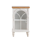 Vitrine classique en bois avec portes blanches cintrées pour la maison