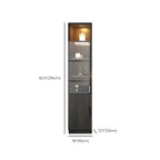 Grande vitrine en bois avec portes en verre noir et tiroirs