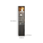 Grande vitrine en bois avec portes en verre noir et tiroirs