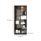 Grande vitrine en bois avec portes en verre noir et tiroirs