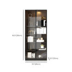 Grande vitrine en bois avec portes en verre noir et tiroirs