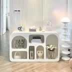 Vitrine de rangement ouverte contemporaine en bois blanc