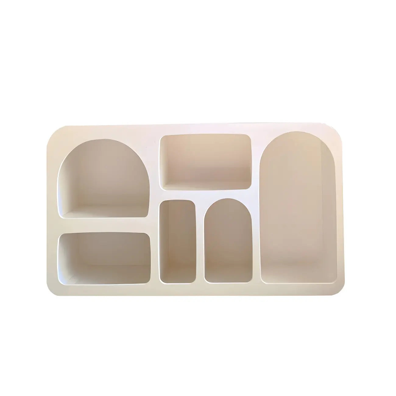 Vitrine de rangement ouverte contemporaine en bois blanc