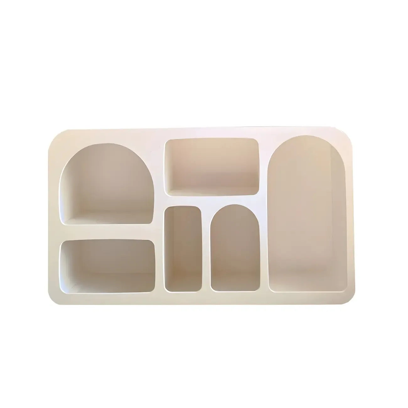 Vitrine de rangement ouverte contemporaine en bois blanc