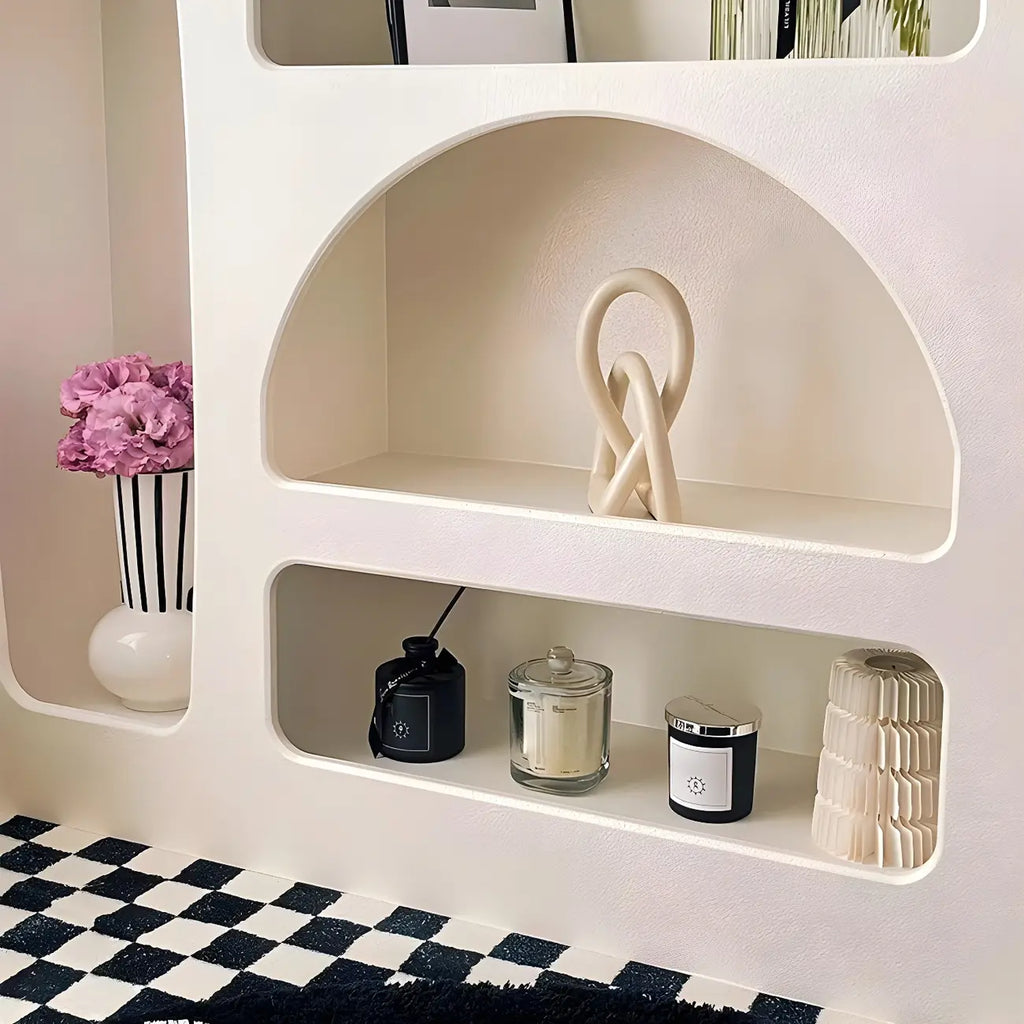 Vitrine de rangement ouverte contemporaine en bois blanc