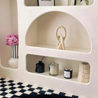Vitrine de rangement ouverte contemporaine en bois blanc