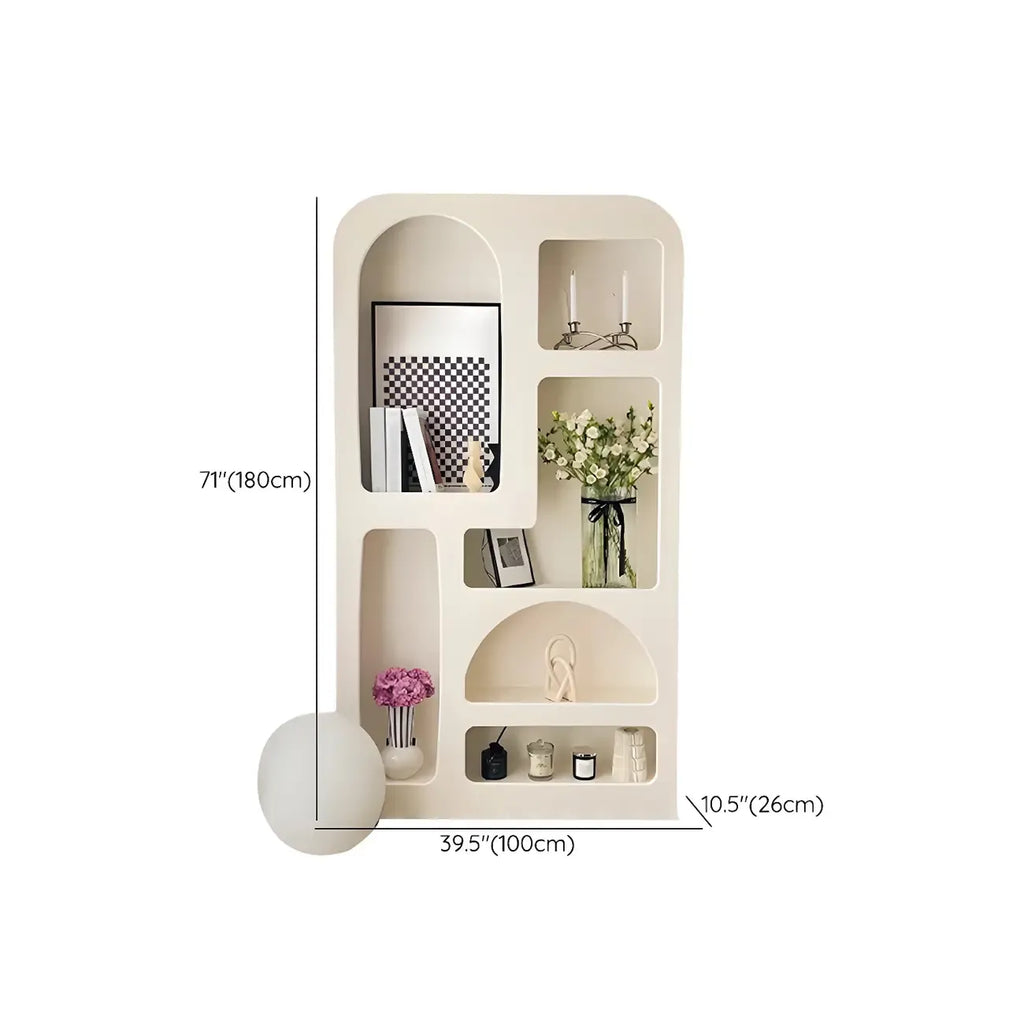 Vitrine de rangement ouverte contemporaine en bois blanc
