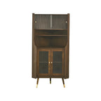 Credenza angolare in ciliegio con ripiani regolabili