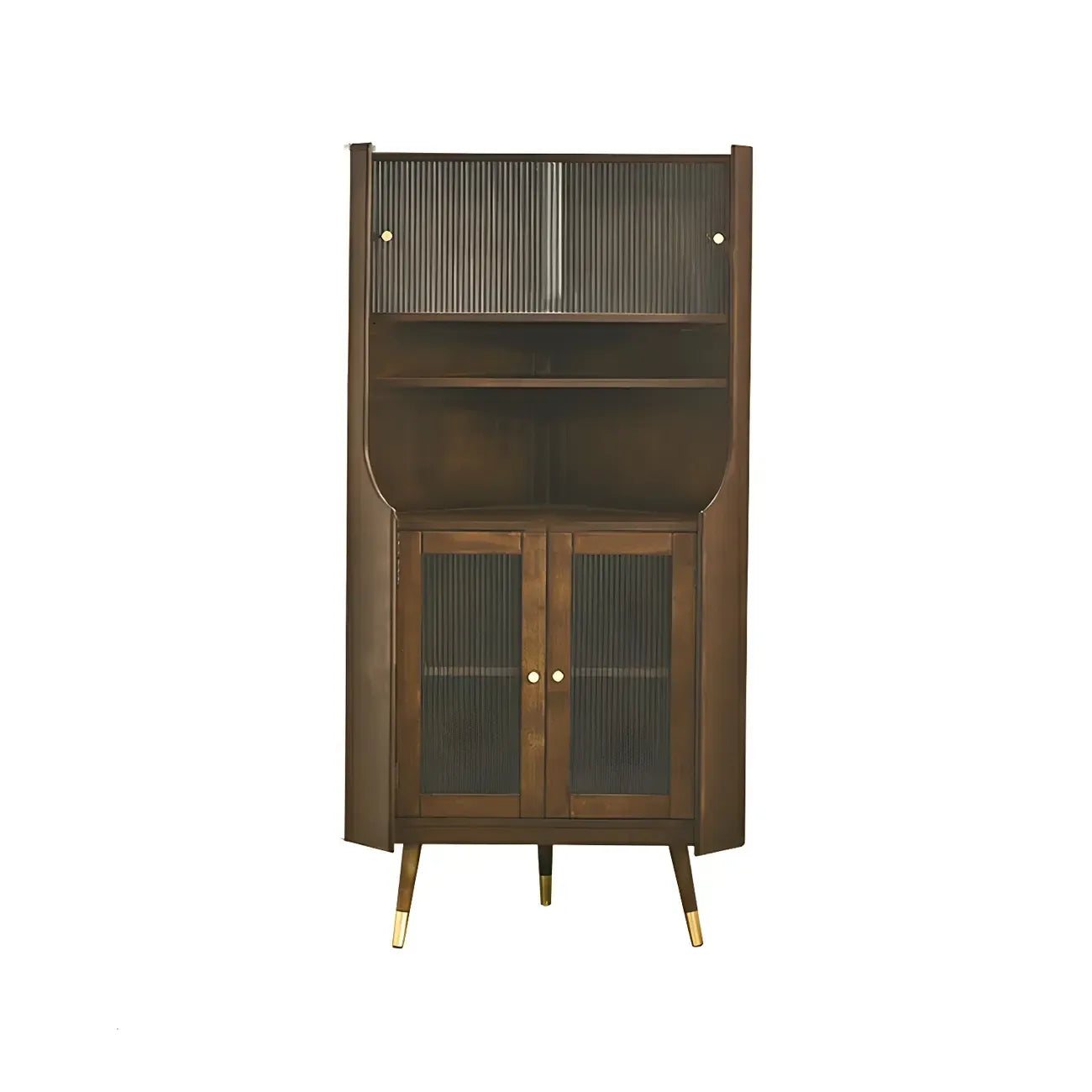 Credenza angolare in ciliegio con ripiani regolabili