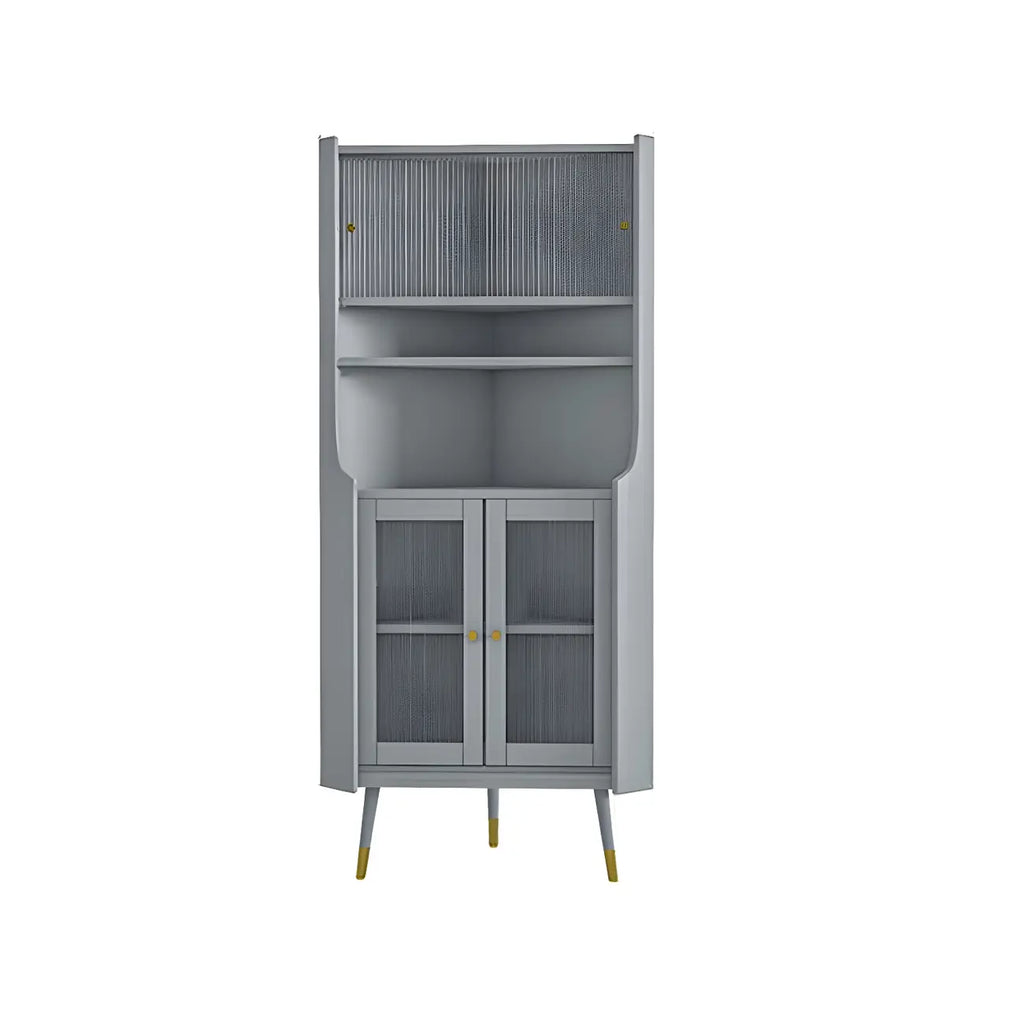 Credenza angolare in ciliegio con ripiani regolabili