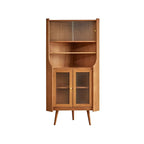 Credenza angolare in ciliegio con ripiani regolabili