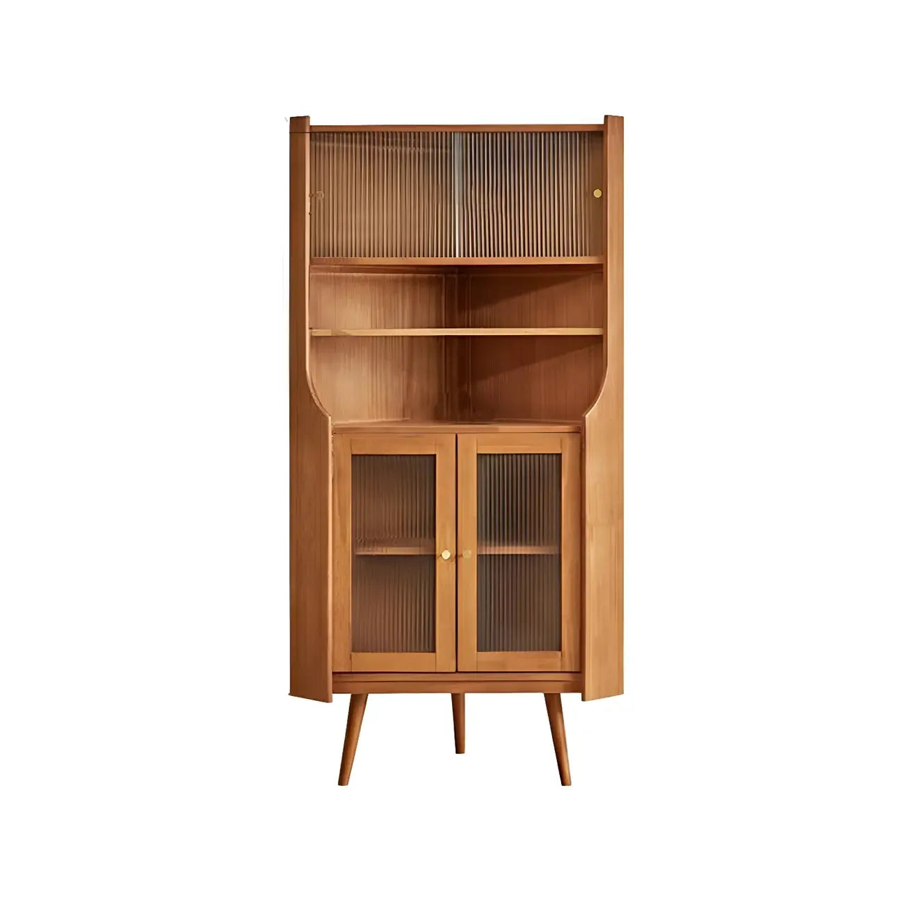 Credenza angolare in ciliegio con ripiani regolabili