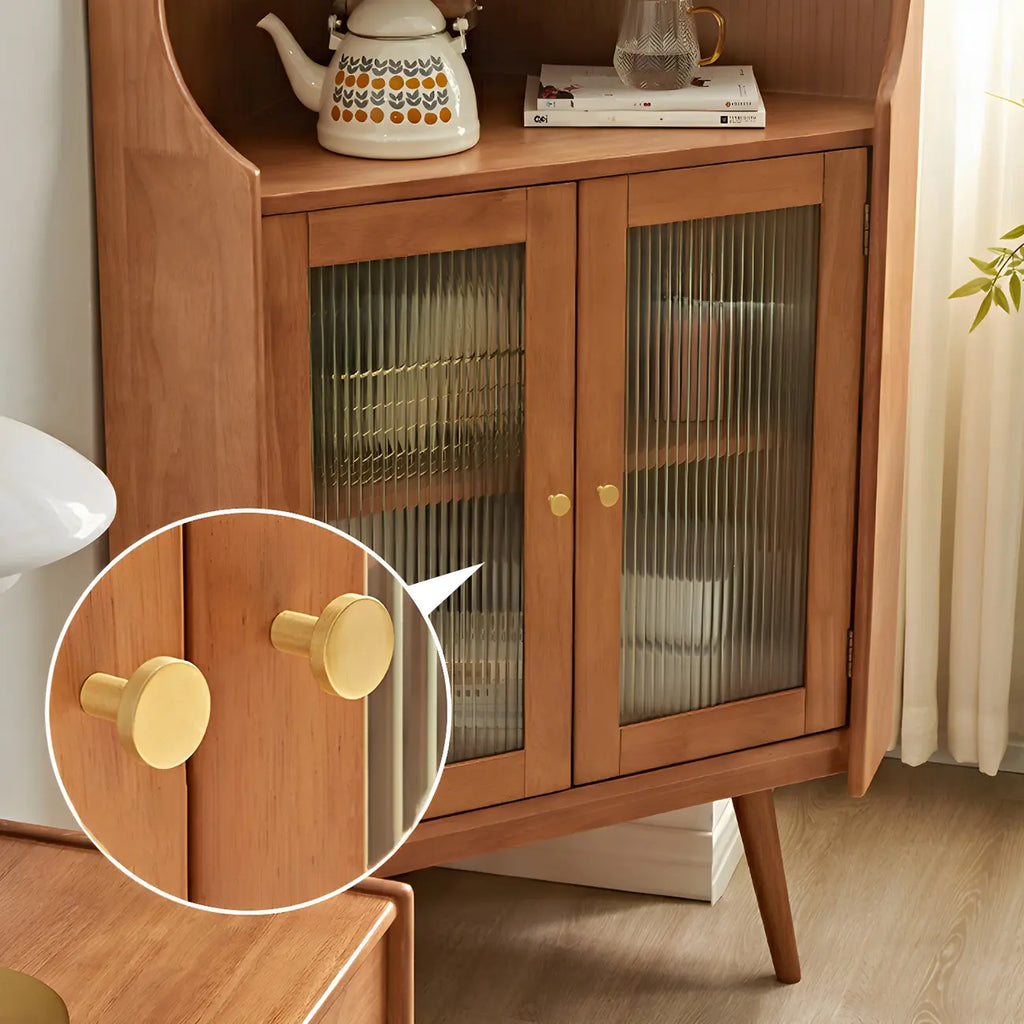 Credenza angolare in ciliegio con ripiani regolabili