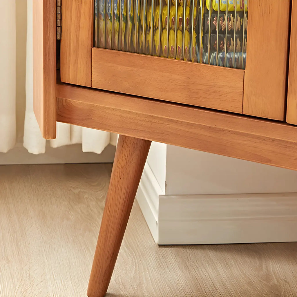 Credenza angolare in ciliegio con ripiani regolabili