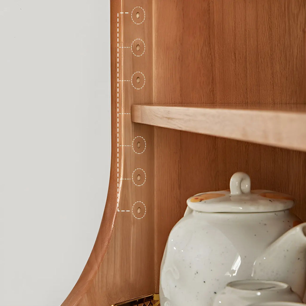 Credenza angolare in ciliegio con ripiani regolabili