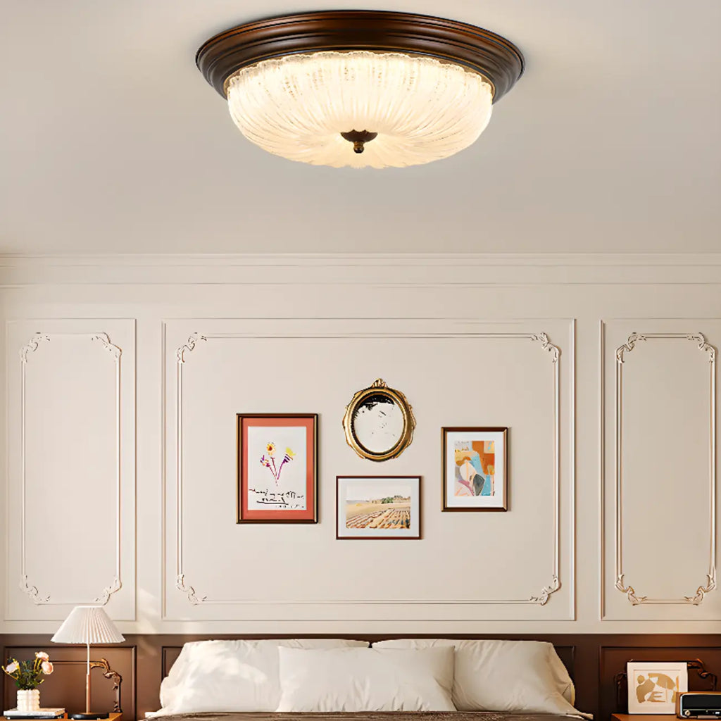 Plafonnier LED encastré à intensité variable de style grange pour chambre à coucher