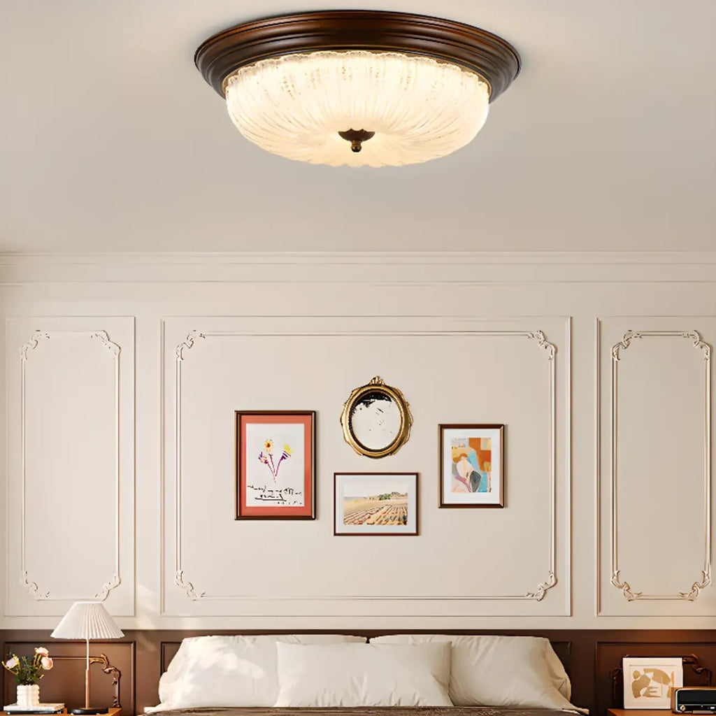Plafonnier LED encastré à intensité variable de style grange pour chambre à coucher