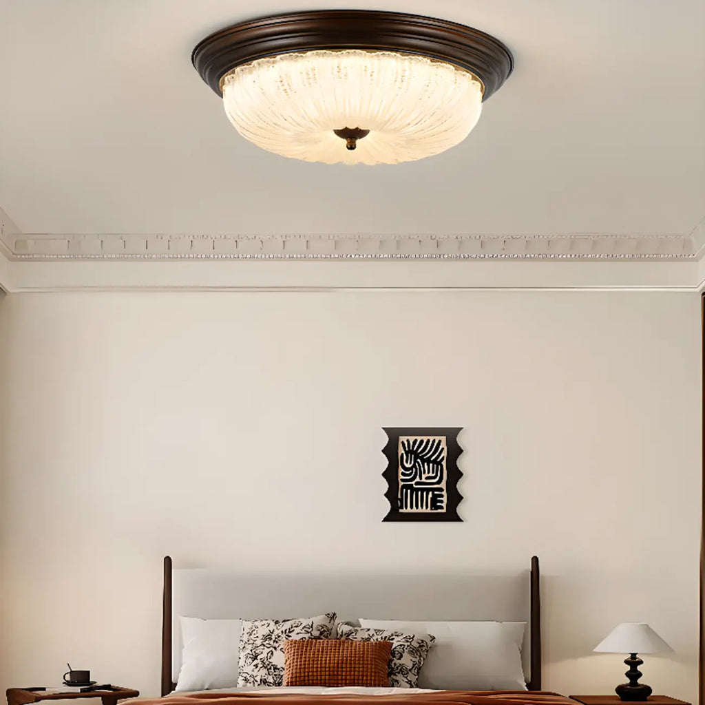 Plafonnier LED encastré à intensité variable de style grange pour chambre à coucher