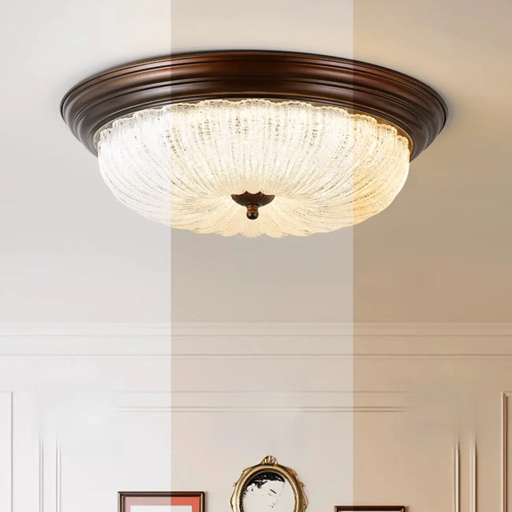 Plafonnier LED encastré à intensité variable de style grange pour chambre à coucher