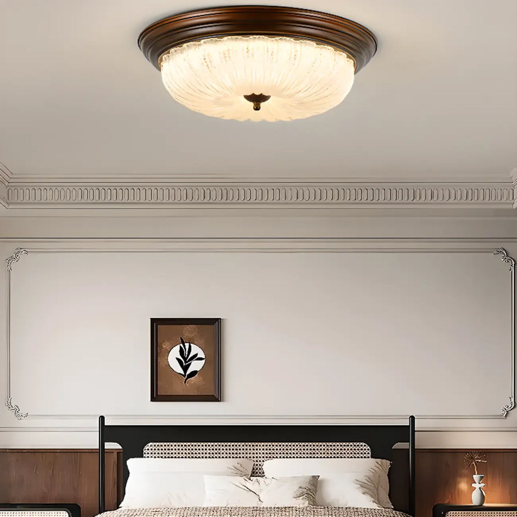 Plafonnier LED encastré à intensité variable de style grange pour chambre à coucher