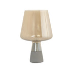 Lampe de table géométrique moderne en verre ambré pour chambre à coucher