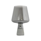 Lampe de table géométrique moderne en verre ambré pour chambre à coucher